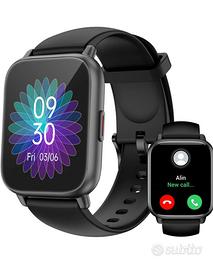 SMARTWATCH UOMO-DONNA NERO CON NOTIFICHE