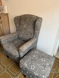 Poltrona con pezzo aggiuntivo
