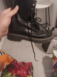 anfibi. 35 bambina neri lacci vera pelle.ottime co