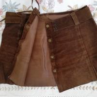 Minigonna crosta camoscio vintage 