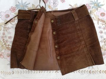 Minigonna crosta camoscio vintage 