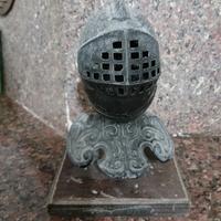 posacenere o calamaio a forma di testa in armataur