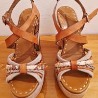 Sandali platform in vera pelle