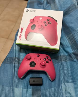 Joistick xbox deep pink con batteria ricaricabile