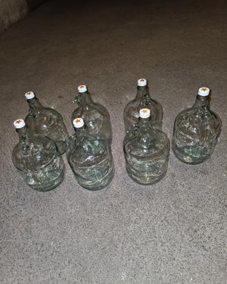 Damigiane vetro bianco 5 litri con tappo a vite