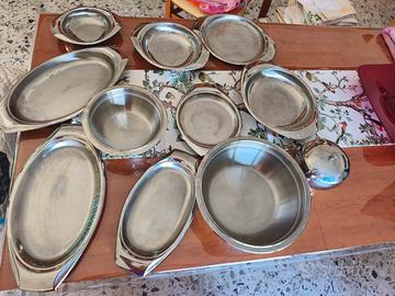 set vassoi in acciaio