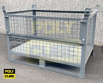 Contenitori in rete metallica con slitte e porta
