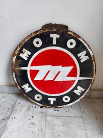 Motom Insegna Bifacciale Smaltata