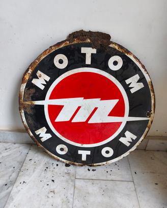 Motom Insegna Bifacciale Smaltata