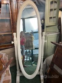 Specchio da terra ovale psiche , shabby chic