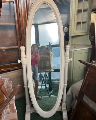 Specchio da terra ovale psiche , shabby chic