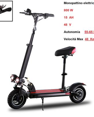 Monopattino Elettrico 800 Watt 48 Volt Veloce.