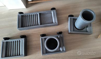 set bagno in ceramica grigio 