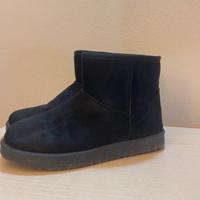 stivaletti neri con interno in pelliccia sintetica