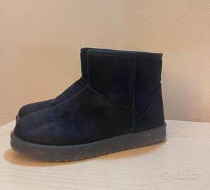 stivaletti neri con interno in pelliccia sintetica