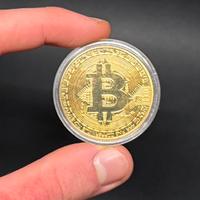 BitCoin - moneta dorata + custodia