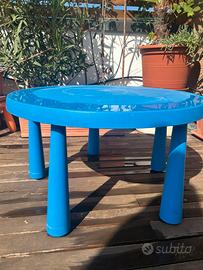 Tavolo tondo blu per bambini
