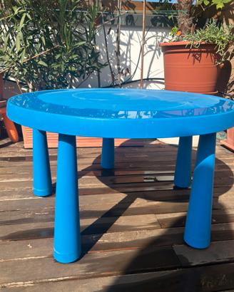 Tavolo tondo blu per bambini