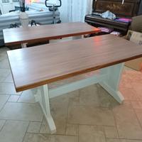 Coppia di Tavoli in noce massello stile fratino