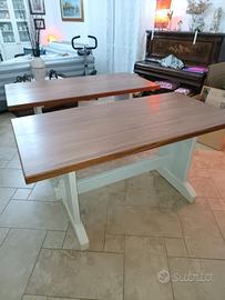 Coppia di Tavoli in noce massello stile fratino