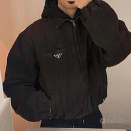 Prada Padded Denim Bomber Jacket Giacca
