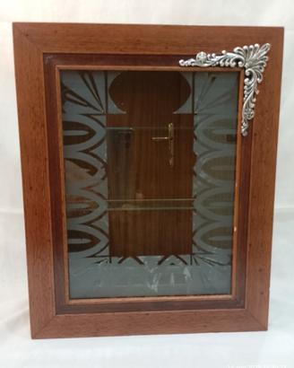 Bacheca vetrinetta legno vetrina porta oggetti