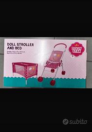 Passeggino nel letto per le bambole
