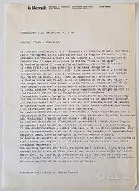 11 comunicati stampa originali della biennale 1980