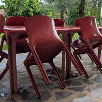 2:tavoli e 6 sedie Selene artemide bordeaux 