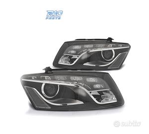 FARI PER AUDI Q5 08-12 LUCE DIURNA DRL FONDO NERO