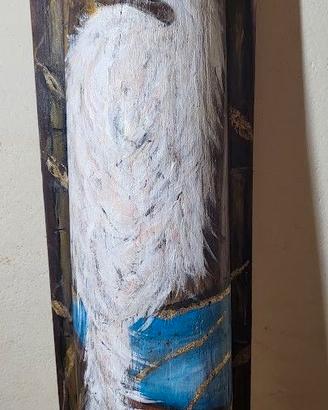 "Airone Bianco con foglia d'oro" Angela Pratesi.