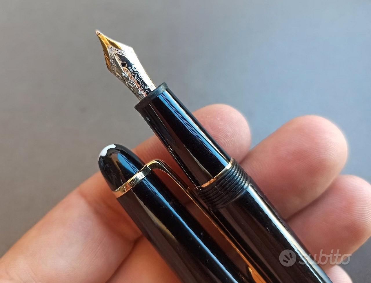 PENNA STILOGRAFICA MONTBLANC Blu Rifiniture Oro Pennino Oro 14K Mod. 585  EUR 109,00 - PicClick IT