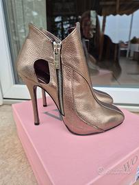 Stivaletti dorati nuovi Wo Milano n. 37