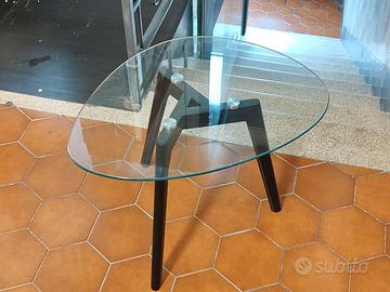 Tavolinetto vetro e legno