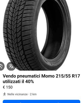 4 pneumatici Momo invernali  215/55 R17
