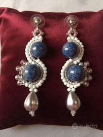 Orecchini Artigianali Gemme Lapislazzuli Vintage