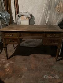 SCRIVANIA LEGNO MASSELLO NOCE