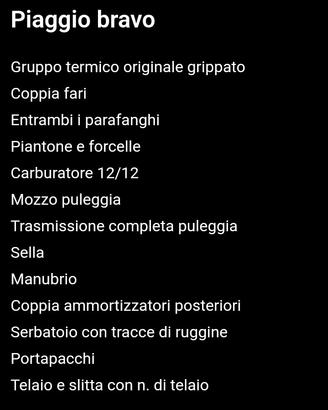 ricambi piaggio bravo 