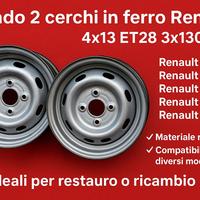 2 cerchi in ferro Renault 4x13 ET28 3x130