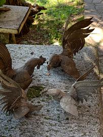 Galli e boccale  in peltro