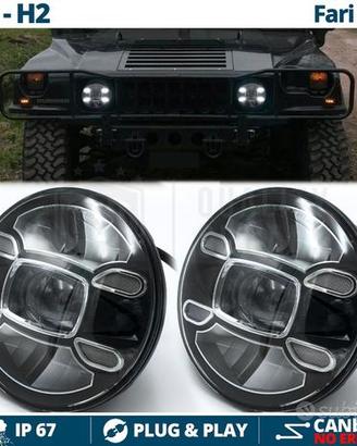 FARI LED 7'' PER HUMMER H1 H2 Luci 6500K Omologati