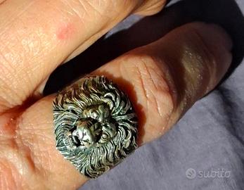 anello argento testa di leone