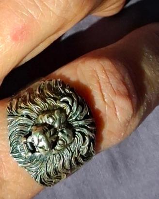 anello argento testa di leone
