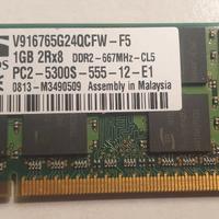 modulo RAM 1GB DDR2 667MHz PC2-5300