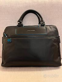 Borsa Piquadro in pelle e tessuto con porta PC