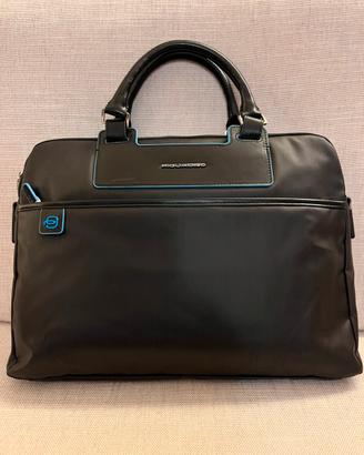 Borsa Piquadro in pelle e tessuto con porta PC