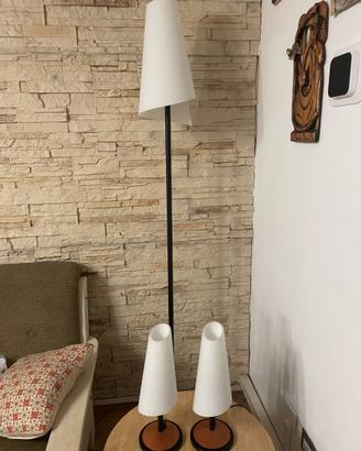 Set lampada a piantana e 2 abat jour