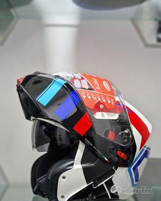 CASCO MODULARE CABERG HORUS X ROAD BIANCO NERO BLU
