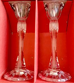 Coppia di candelieri in cristallo al piombo 24 %