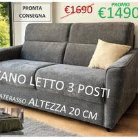 Divano letto 3 posti - materasso alto 20 cm